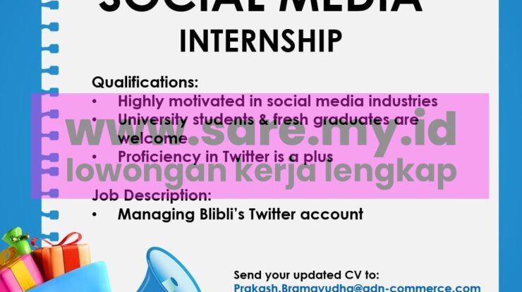 Lowongan Kerja Social Media Intership Blibli Jakarta 